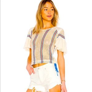 Free People Babes Only Striped Tee Ivory